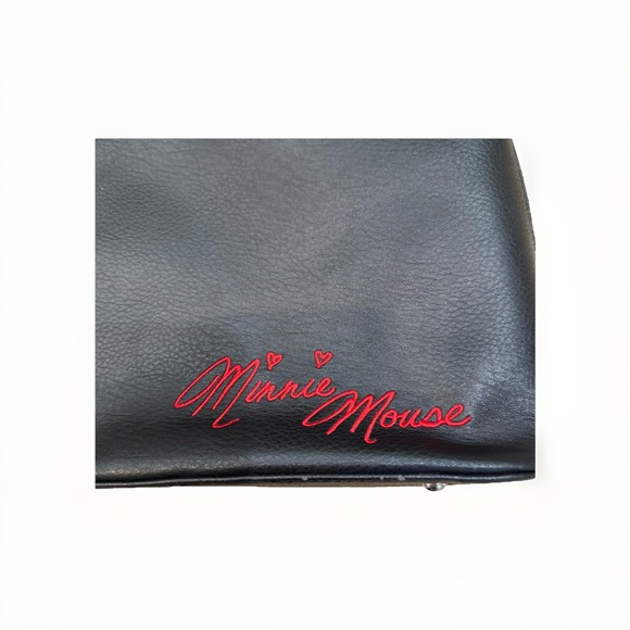 Disney Minnie Mouse Embroidered Red Bow black shoulder bag - Picture 3 of 6